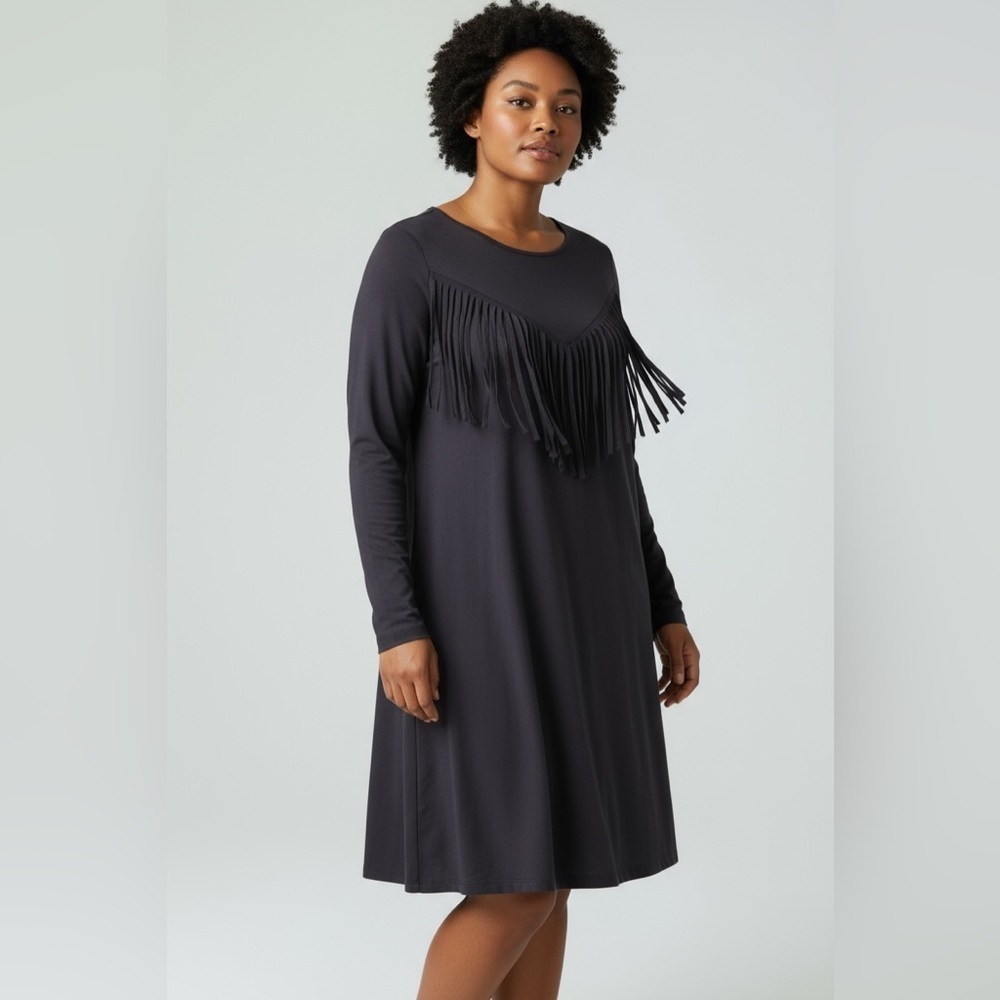 Mittoshop black fringe dress